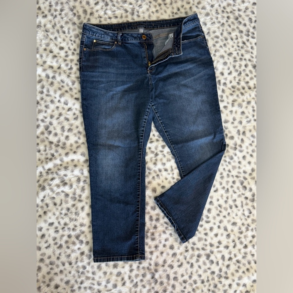 Jennifer Lopez Straight Leg Jeans – Petite 16S – Dark Wash